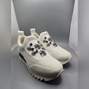 Tory Burch Women’s Embellished Slip-On Sneakers White Jeweled Sole US 8.5 EU 39